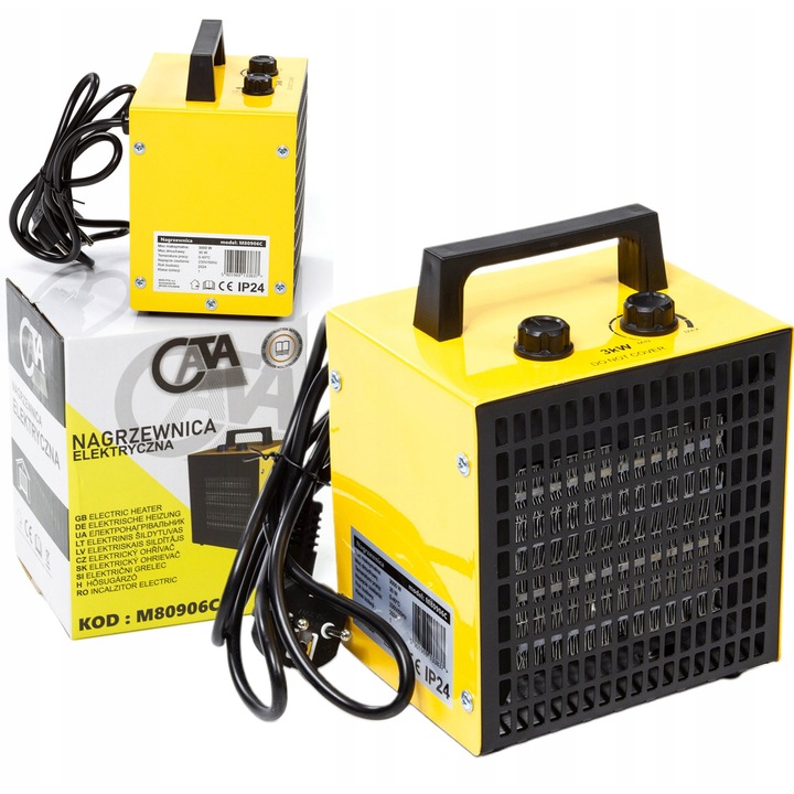 Aeroterma electrica Cata 3kW metalica reglabila 22x20x28cm