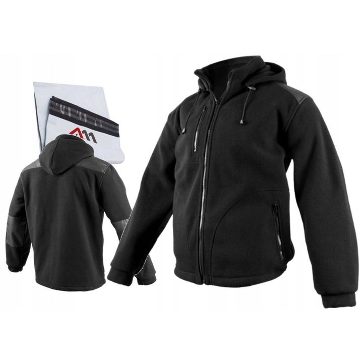 Hanorac gros din fleece pentru barbati, cu gluga detasabila, marimea 3XL