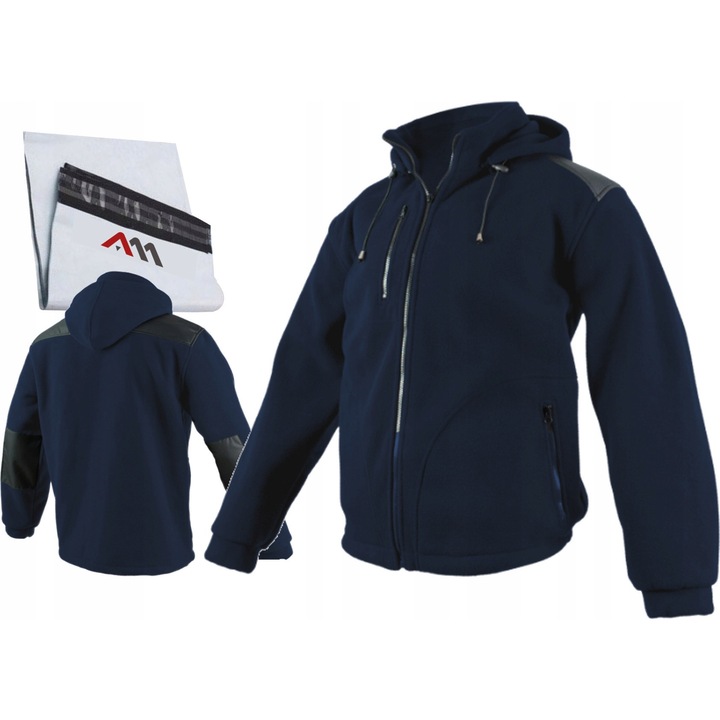 Hanorac gros din fleece pentru barbati, cu gluga detasabila, marimea 3XL