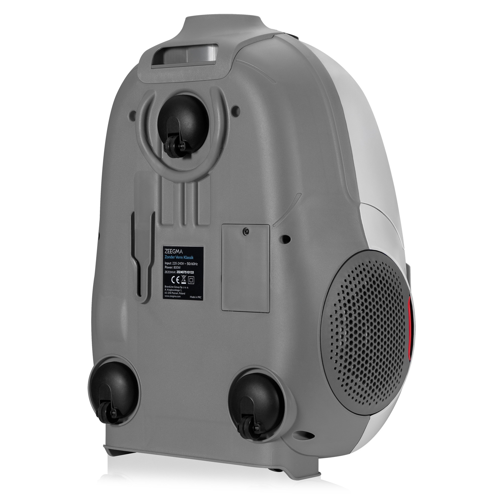 Aspirator cu sac Zeegma Zonder Verre Klassik, Linisti, Aprinde 4L, Reglarea puterii, 21 000 Pa, Gri