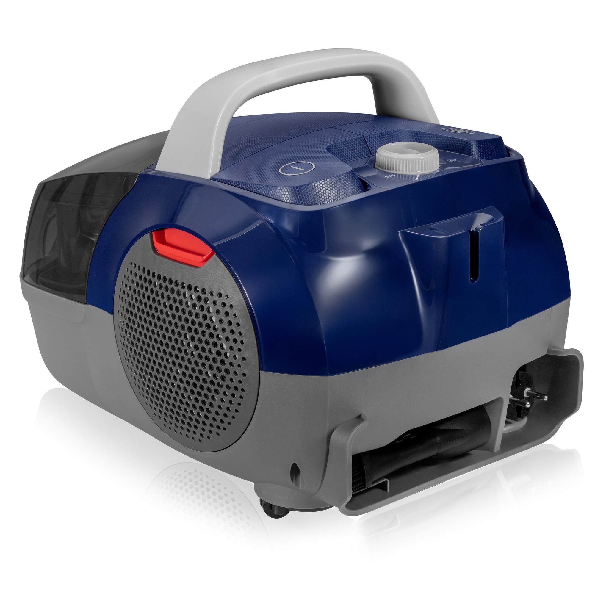 Aspirator cu sac Zeegma Zonder Verre Flow, Linisti, Aprinde 4L, Reglarea puterii, 21 000 Pa, Gri / Bleumarin