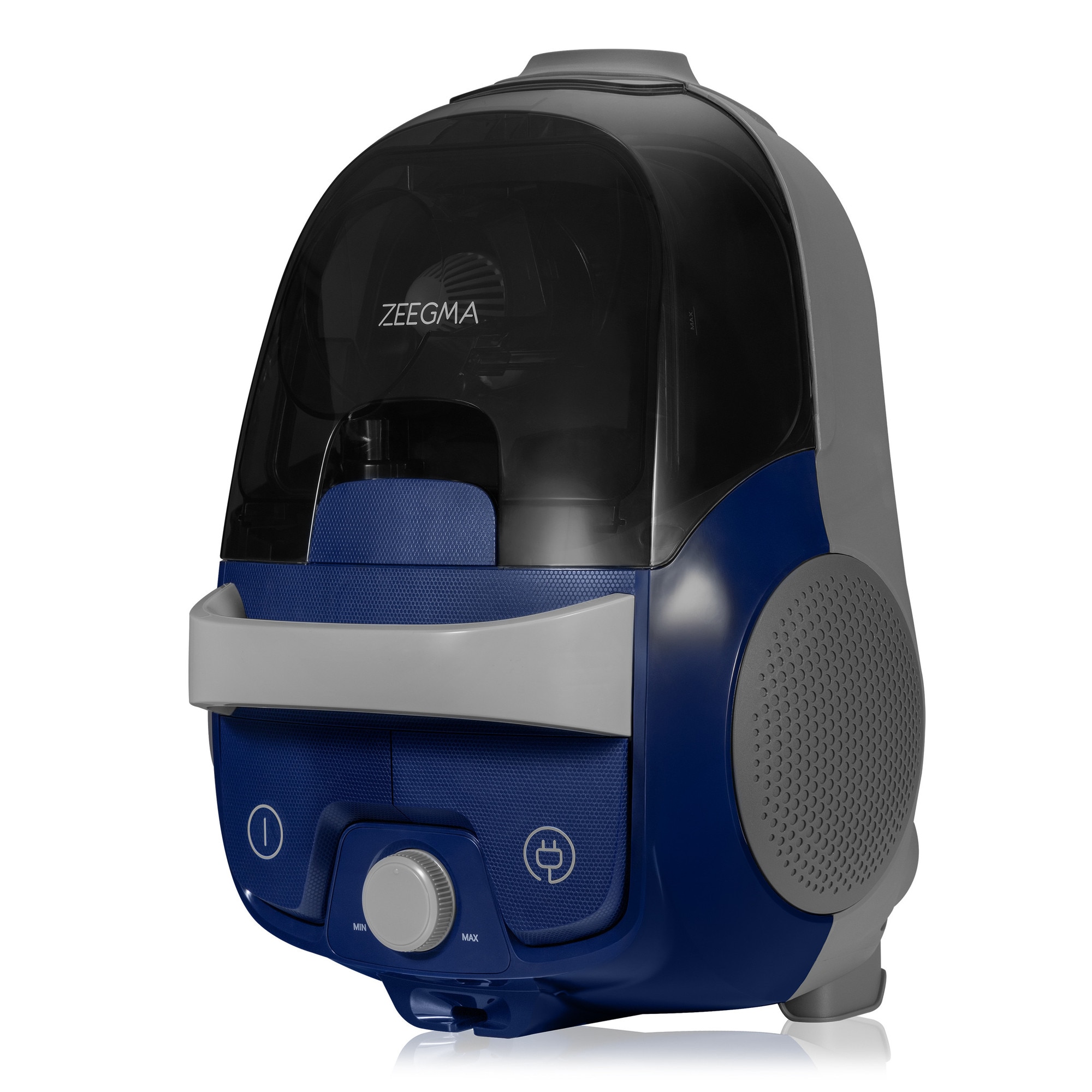 Aspirator cu sac Zeegma Zonder Verre Flow, Linisti, Aprinde 4L, Reglarea puterii, 21 000 Pa, Gri / Bleumarin