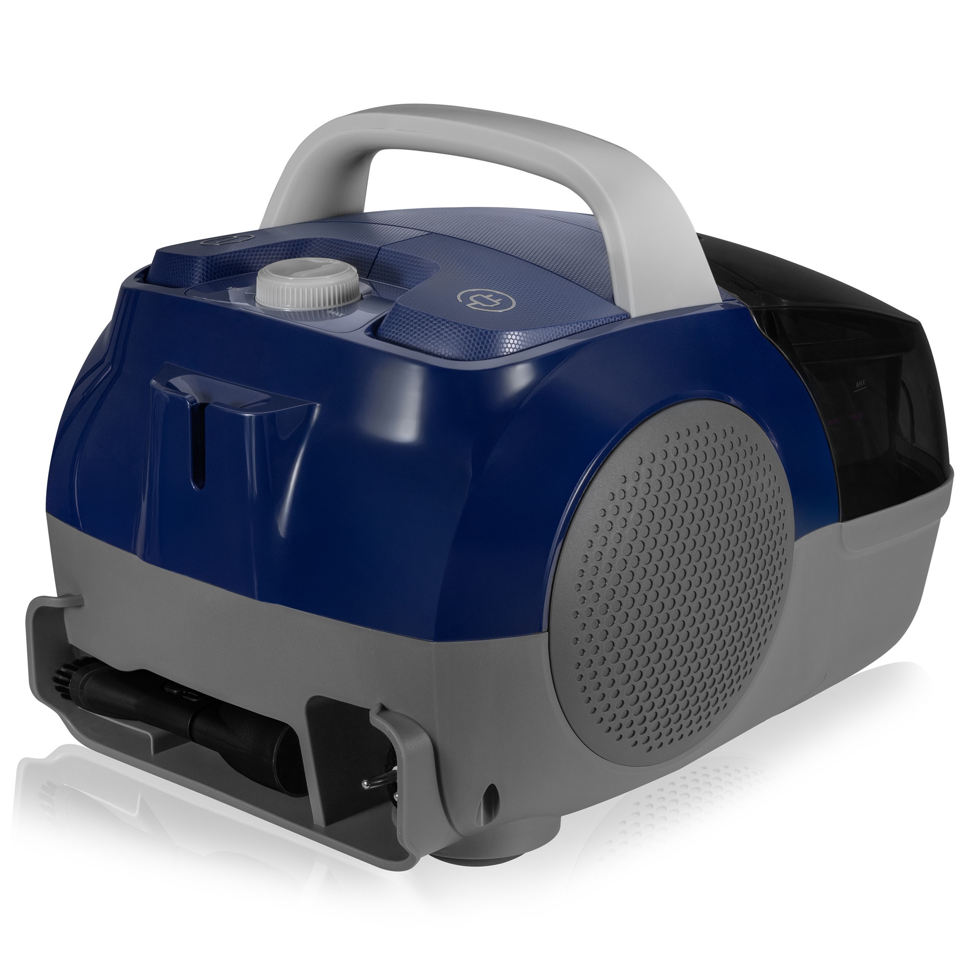 Aspirator cu sac Zeegma Zonder Verre Flow, Linisti, Aprinde 4L, Reglarea puterii, 21 000 Pa, Gri / Bleumarin