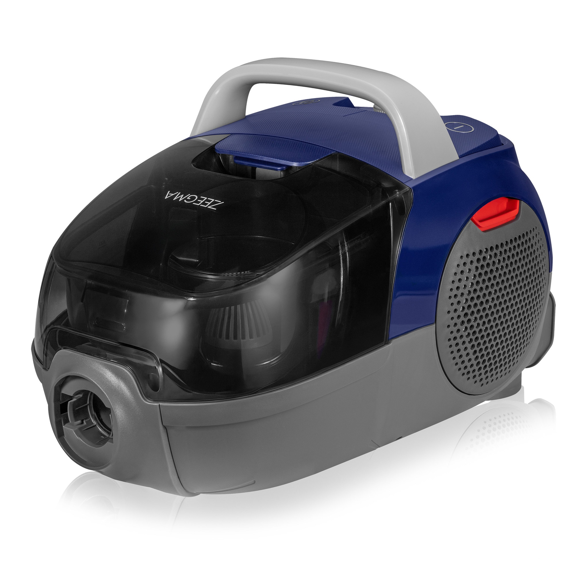 Aspirator cu sac Zeegma Zonder Verre Flow, Linisti, Aprinde 4L, Reglarea puterii, 21 000 Pa, Gri / Bleumarin
