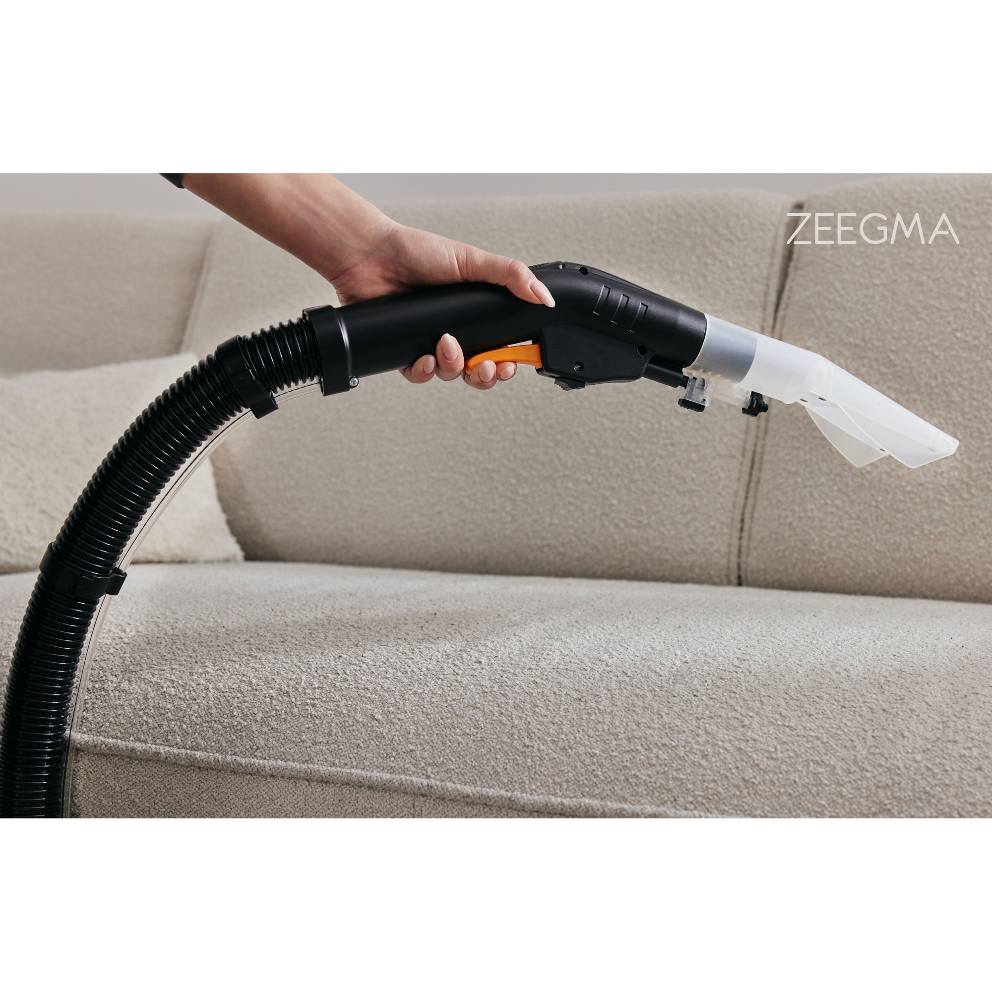Aspirator de spalat umed uscat de palat tapiterii mochete si covoare Zeegma Zonder Aqua, 1400 W, 20L, uscat / umed, Gri