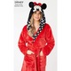 Női fürdőköpeny, piros Minnie egér, S