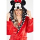 Női fürdőköpeny, piros Minnie egér, S