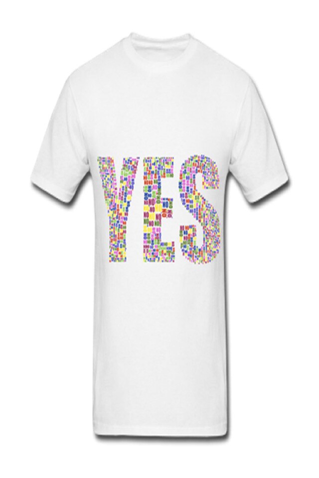 Tricou UNISEX Personalizat „YES”, e-textilbrom, bumbac, marime S, culoare alb