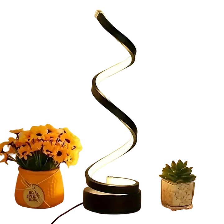 Veioza birou spirala, dimabila, 3 culori, neagra, 26x10x10cm