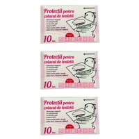 Set 30 Protectii de Toaleta, Set Protectii Igienice Wc de Unica Folosinta, Biodegradabile, Protectie Eficienta, Margini Extinse, Ideal pentru Adulti si Copii, Protectie Antibacteriana, Potrivit in Calatorii, Scoala, Spital, Mall, Compact pentru Geanta