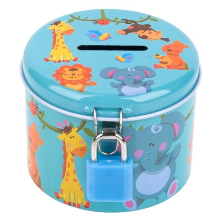 Pusculita Metalica cu Lacat – Animale, 8×6 cm – Economii Sigure si Decorative pentru Copii — ANTBRO®