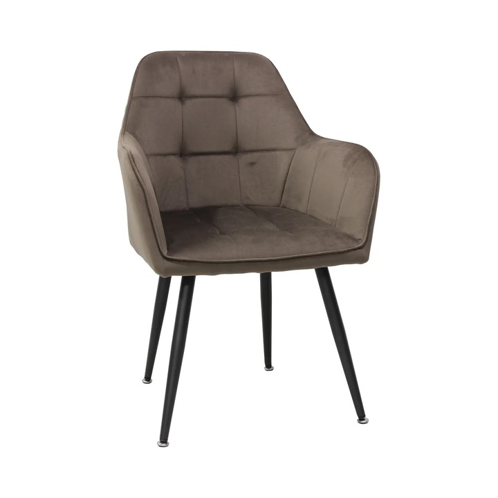 Scaun Perla Maro, material textil, picioare metalice, 87x58