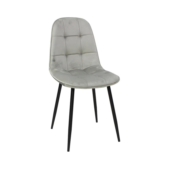 Scaun Gya Gri, material textil, picioare metalice, 91x40