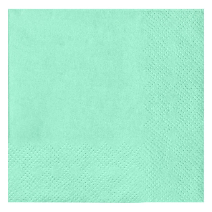 Двуслойни салфетки за маса пастелно зелени 21x21см - 25 бр.