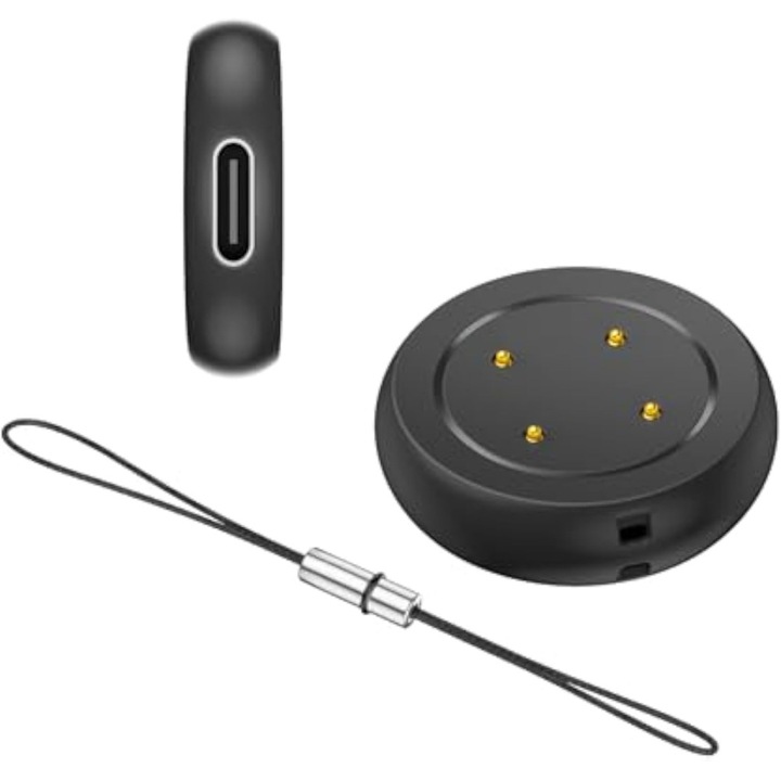 Adaptor USB C este compatibil cu cablul Google Pixel Watch 3 (41mm, 45mm) / Pixel 2 / Fitbit Versa 4/Versa 3/Sense2/Sense/Ace LTE, incarcator magnetic rezistent la uzura - negru