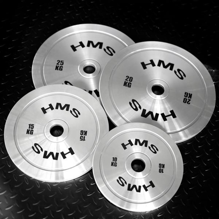 Set greutati olimpice TOS, 10-25 kg, HMS, 140 kg, cromate, 50 mm