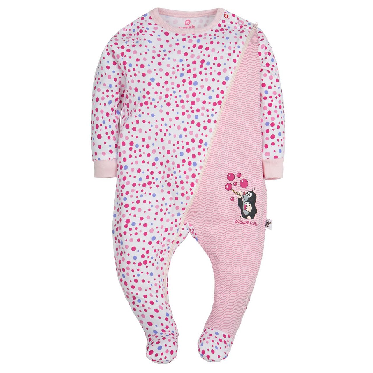 Salopeta pentru bebelusi Gmini- Extra Stripes and Bubbles 80 cm 9- 12 luni