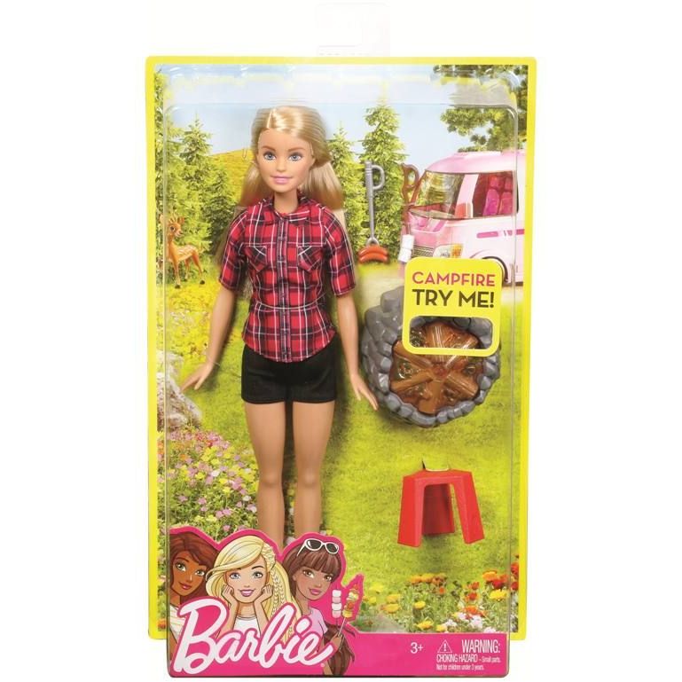 Papusa Barbie - Foc de tabara, blonda, 29 cm