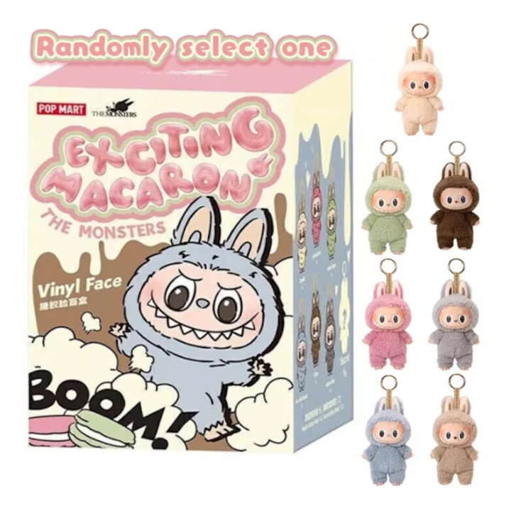 Плюшена играчка с ключодържател Labubu, Макарон Чудовища, BlindBox, 16 см