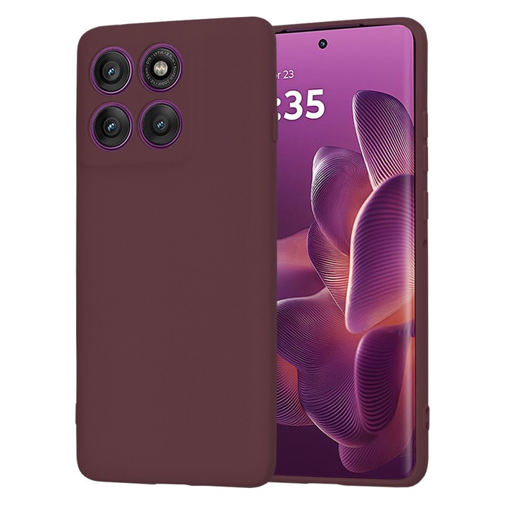 Защитен калъф за Motorola Edge 60 Pro, H82, Плат, Слива Благородно Червено