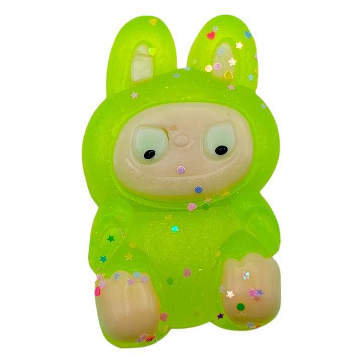 Labubu Squishy játék, Stresszoldó típus, Szilikon, Többszínű, 10x6 cm