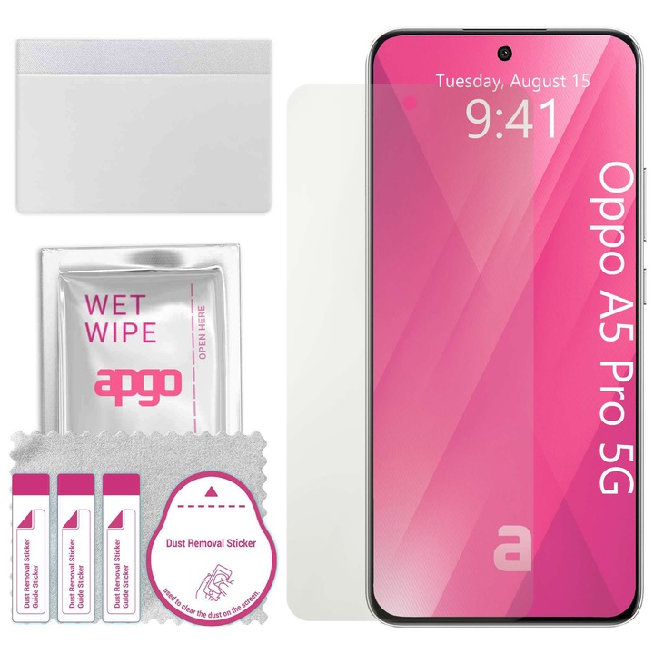 Folie de protectie MAT MATTE apgo pentru Oppo A5 Pro 5G – autoadeziva, afisare completa, hidrogel, anti-zgarieturi, full glue, 5D