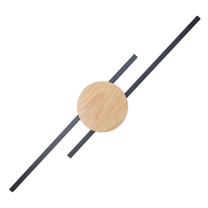 LED стенна лампа 24W JAVA, TK Lighting, черна, дървена