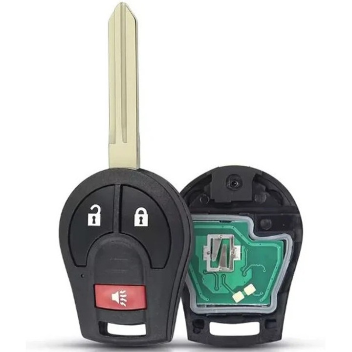 Carcasa Cheie Auto Completa Programabila, Compatibila Nissan Qashqai, X-Trail, Navara, Pathfinder, Murano, Infiniti FX – 2+1 butoane, cip ID46, 433MHz, FCC CWTWB1U751