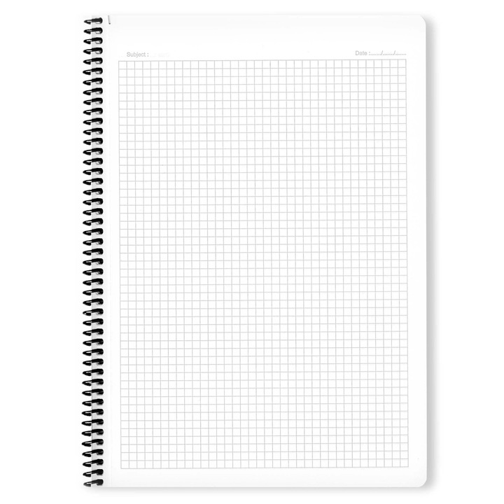 Caiet studentesc cu spirala, MATEMATICA, A4, 3 caiete /set, 80 file, coperta si spira plastic + 10 Cartonase pentru notite FLR