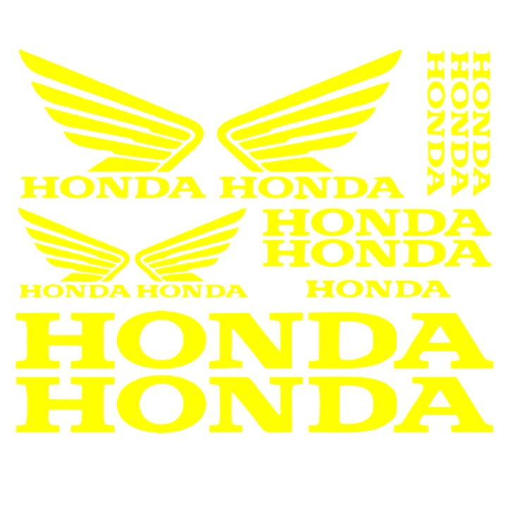 Set Stickere Honda Moto Galben