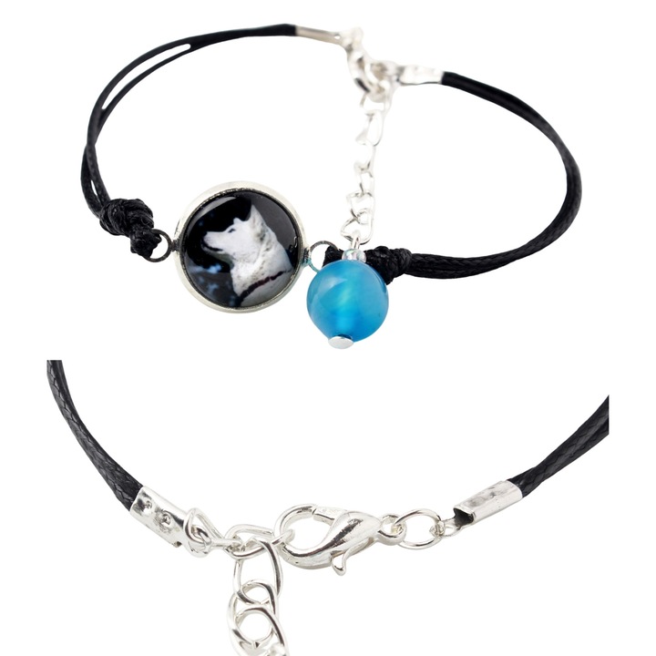 Bratara personalizata cu fotografie, Art-Dog, 16-18,5 cm, metal hipoalergenic, argintiu, set disponibil