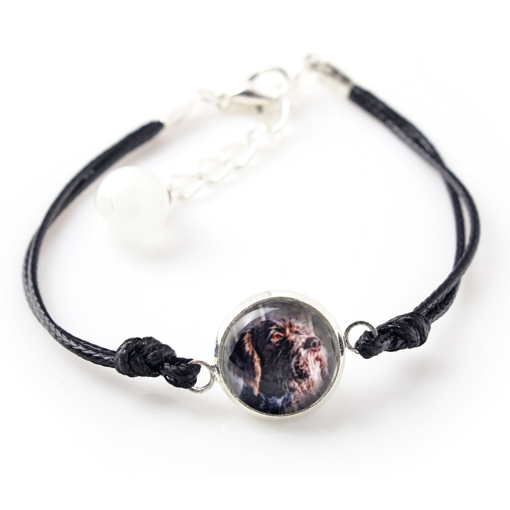 Bransoleta handmade cu fotografie personalizata, Art-Dog, 16-18,5 cm, metal hipoalergenic, culoare argintie