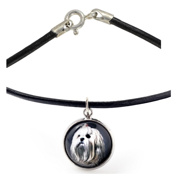 Személyre szabott nyaklánc, Art-Dog, ezüst, 50cm, üveg alatti fényképpel