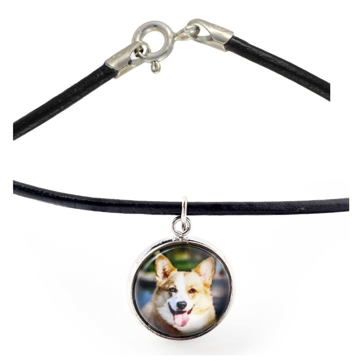 Személyre szabott nyaklánc fotóval, Art-Dog, ezüst/fekete