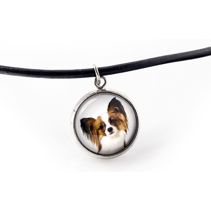 Colier personalizat cu fotografie, handmade, argintiu, 50cm, Art-Dog