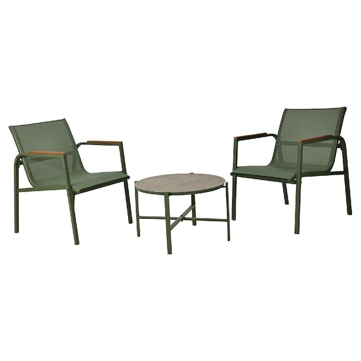 Set Mobilier De Gradina, Progarden, Constructie Metalica Solida, Ideal Pentru Terasa Si Balcon, Design Modern, Pentru 2-4 Persoane, Bun Pentru Gradina Si Curte, Rezistent La Intemperii, Usor De Intretinut, Perfect Pentru Relaxare De Vara, Verde