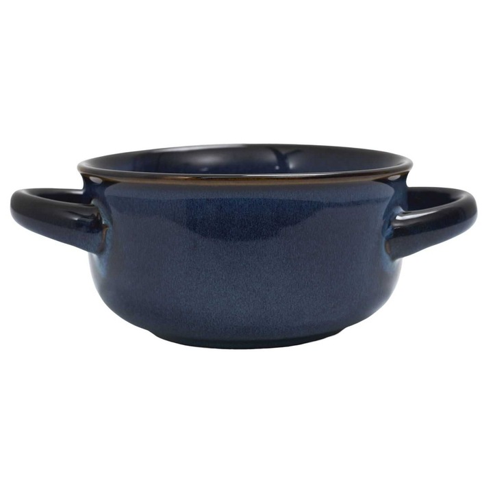 Bol Ceramic Pentru Supa, Howhomely, Din Ceramica, Pentru Servirea Aperitivelor Si Garniturilor, Practic Si Usor De Folosit, Arata Bine In Bucatarii Moderne, Potrivit Ca Un Cadou, Usor Si Cu Stil, Potrivit Pentru Orice Camera, 13.5 Cm, Albastru Inchis