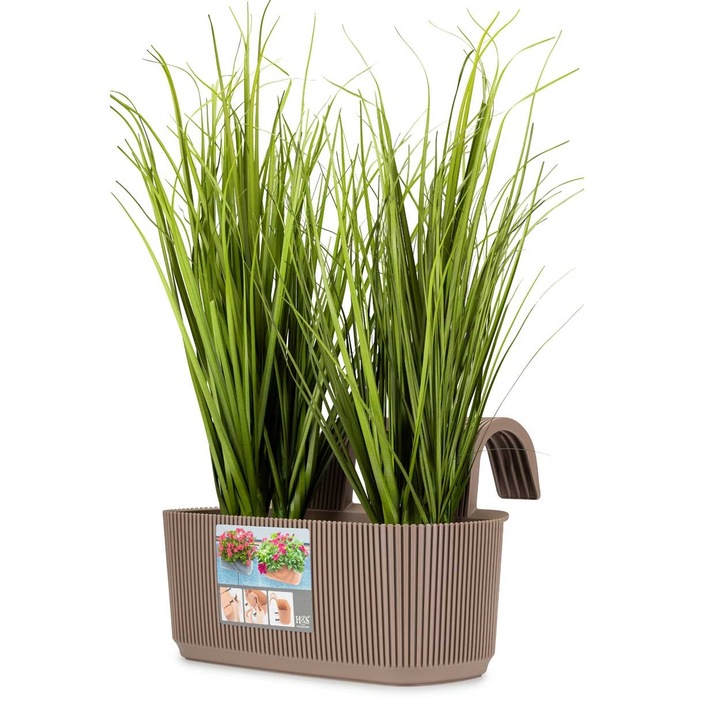 Ghiveci Suspendat Pentru Flori, Progarden, Pentru Agatat Pe Balcon, Aspect Decorativ, Potrivit Pentru Gradina Si Terasa, Ideal Pentru Flori Si Ierburi Aromatice, Rezistent Si Elegant, Practic Si Decorativ, 21x29, Maro