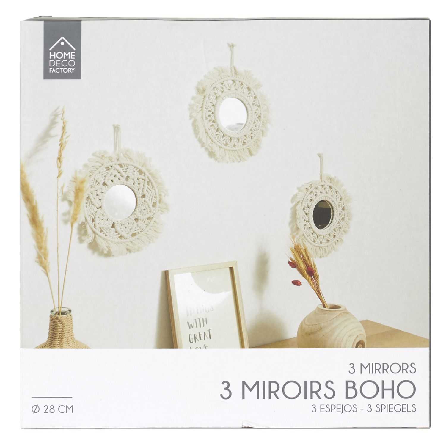 Set Oglinzi Decorative, Howhomely, Forma Rotunda In Stil Boho ...