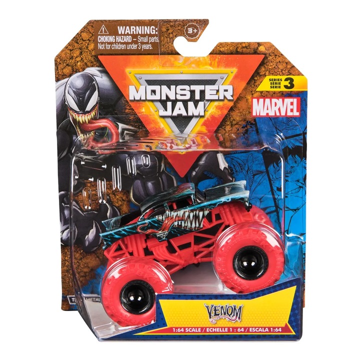 Monster Jam Marvel Óriás Teherautó, Venom, 1:64 méretarány