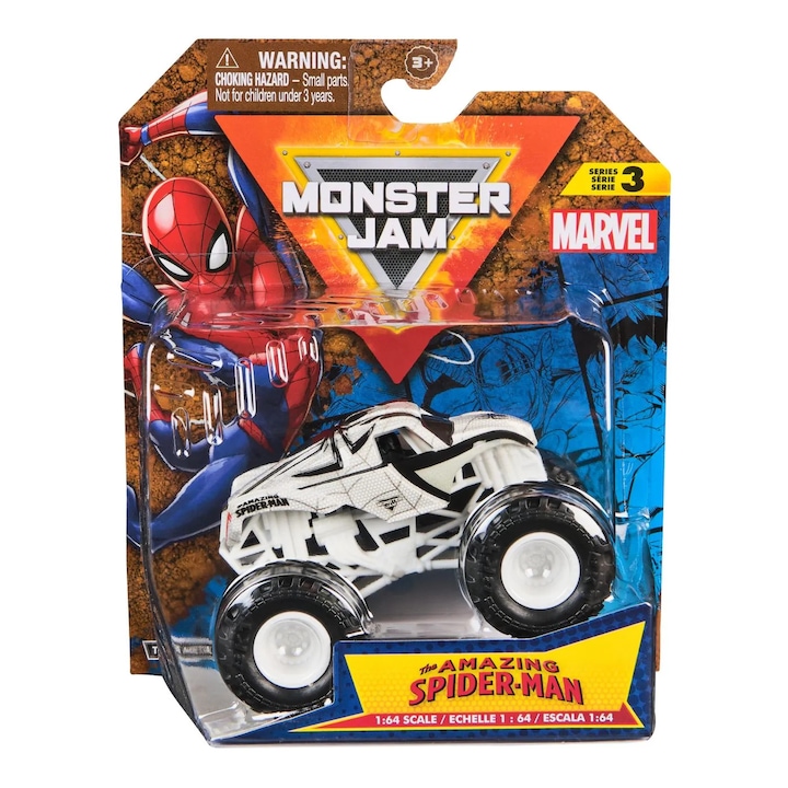 Monster Jam Marvel kamion óriás Amazing Spider-Man piros 1:64 méretarányiség