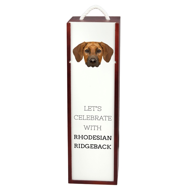 Art-Dog, кутия за вино, геометрична, 35x10x10cm