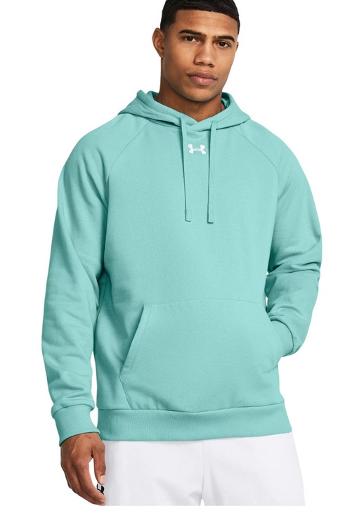 Under Armour Rival Fleece férfi pulóver, menta, pamut, laza szabású, 2XL INTL