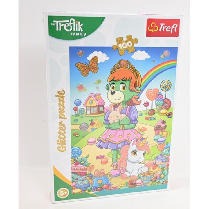 100 darabos Csillámos Trefliki kirakó, 410x278 mm, 5 év feletti gyerekeknek, többszínű