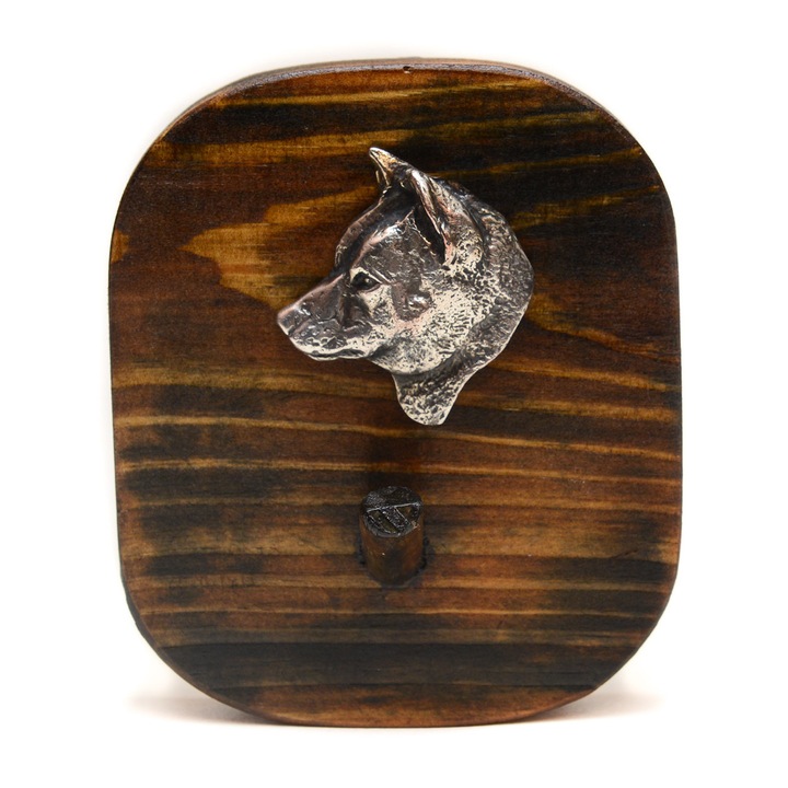 Cuiere din lemn cu motiv de caine, Art-Dog, 10x8,7cm, pentru haine si accesorii pentru caini