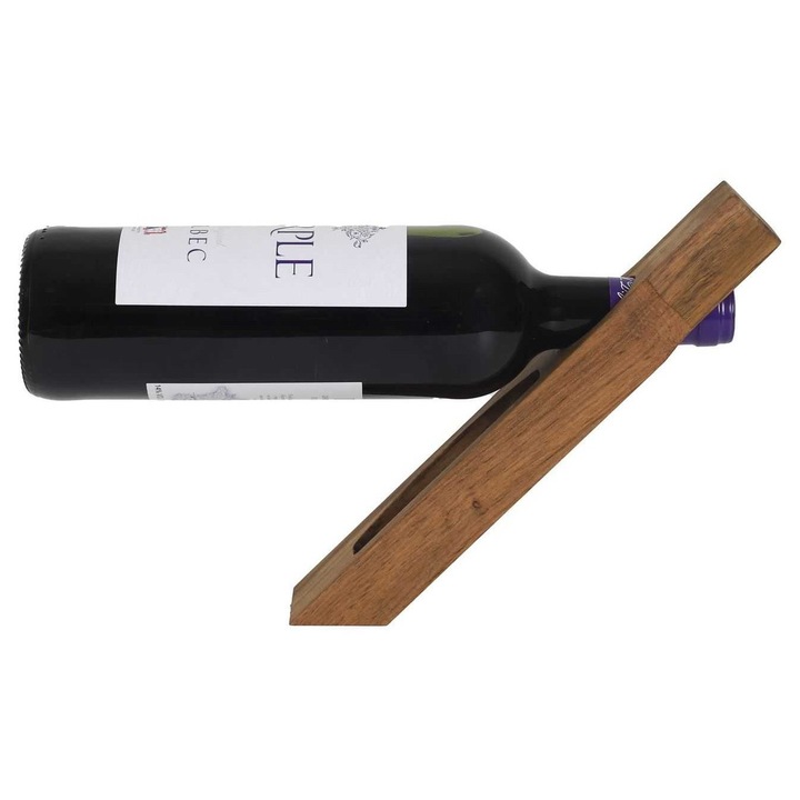 Suport Din Lemn Pentru Sticle De Vin, Howhomely, Accesoriu Practic Si Atragator, Design Elegant, Lemn Natural, Usor De Utilizat, Cadou Original, Atrage Atentia Invitatilor, Potrivit Pentru Orice Ocazie, Maro