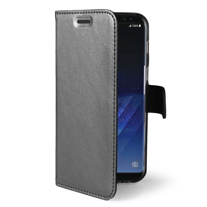Кожен калъф Celly AIR книга, Samsung Galaxy S8 , Сив