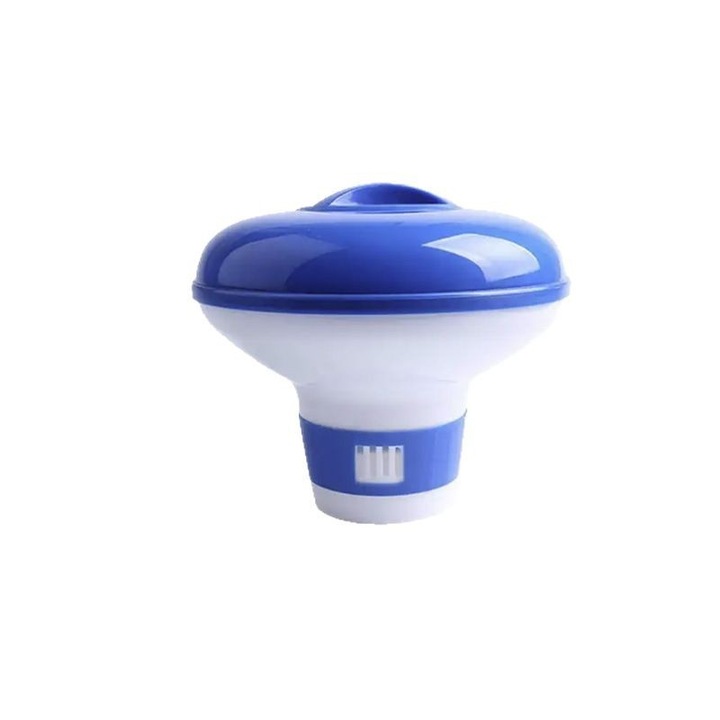 Диспенсър за таблетки хлор/бром за басейн, 5" диаметър, капацитет 5 таблетки, регулируема вентилация