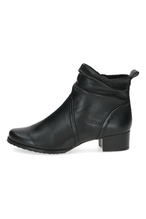 Caprice, Botine din piele cu fermoar, Negru