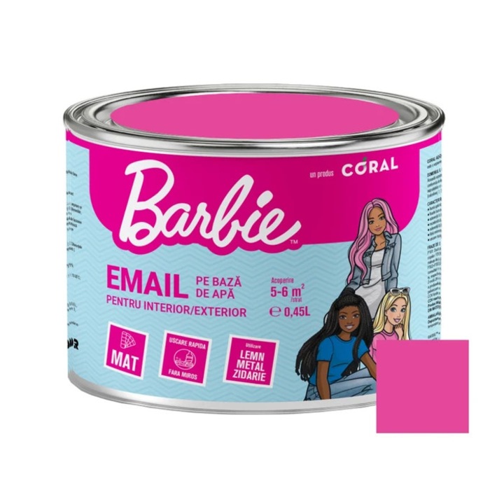 Email pe baza de apa Coral Aqua Barbie Magenta Trendy 0,45 l